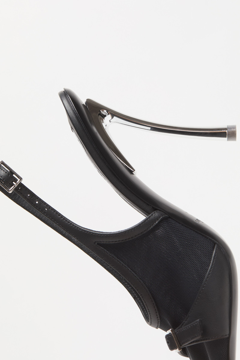 Mesh slingback heels - Black 4