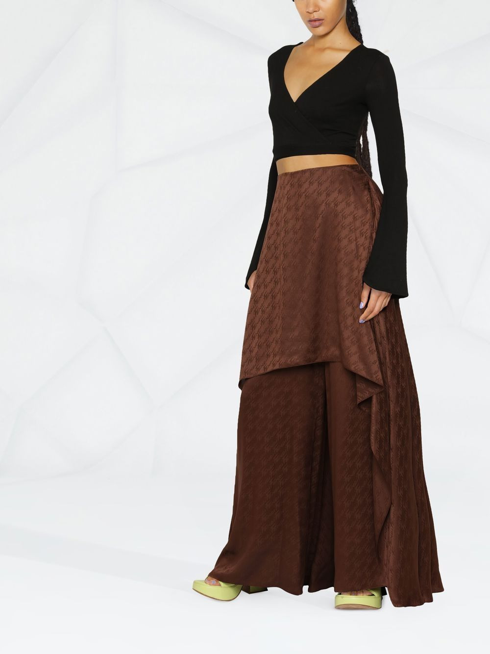 wide-leg monogram-pattern trousers - 3