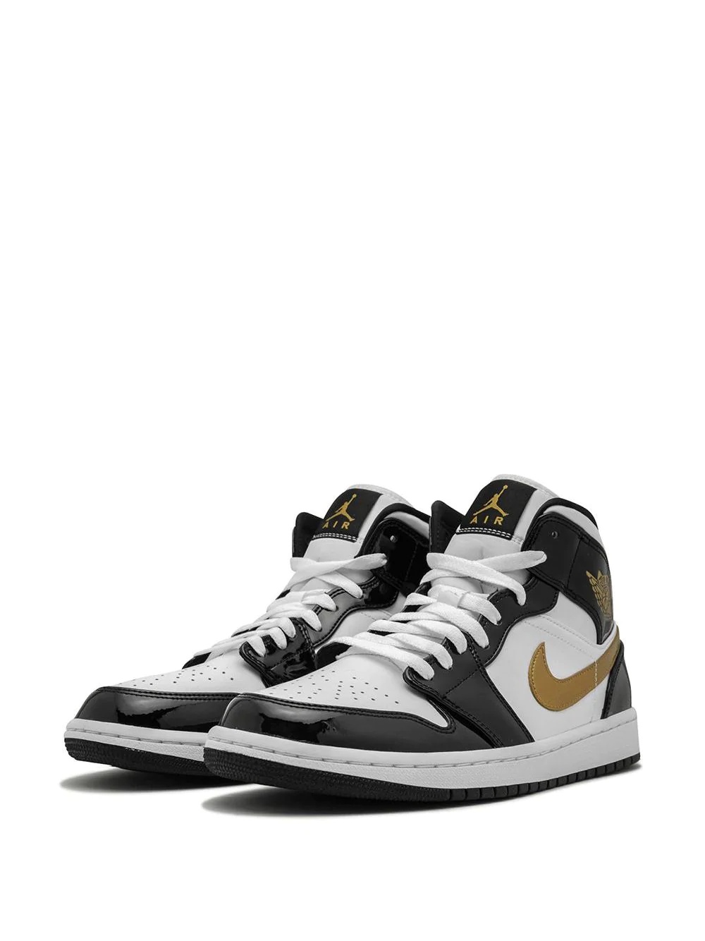 Air Jordan 1 Mid SE black gold patent leather - 2