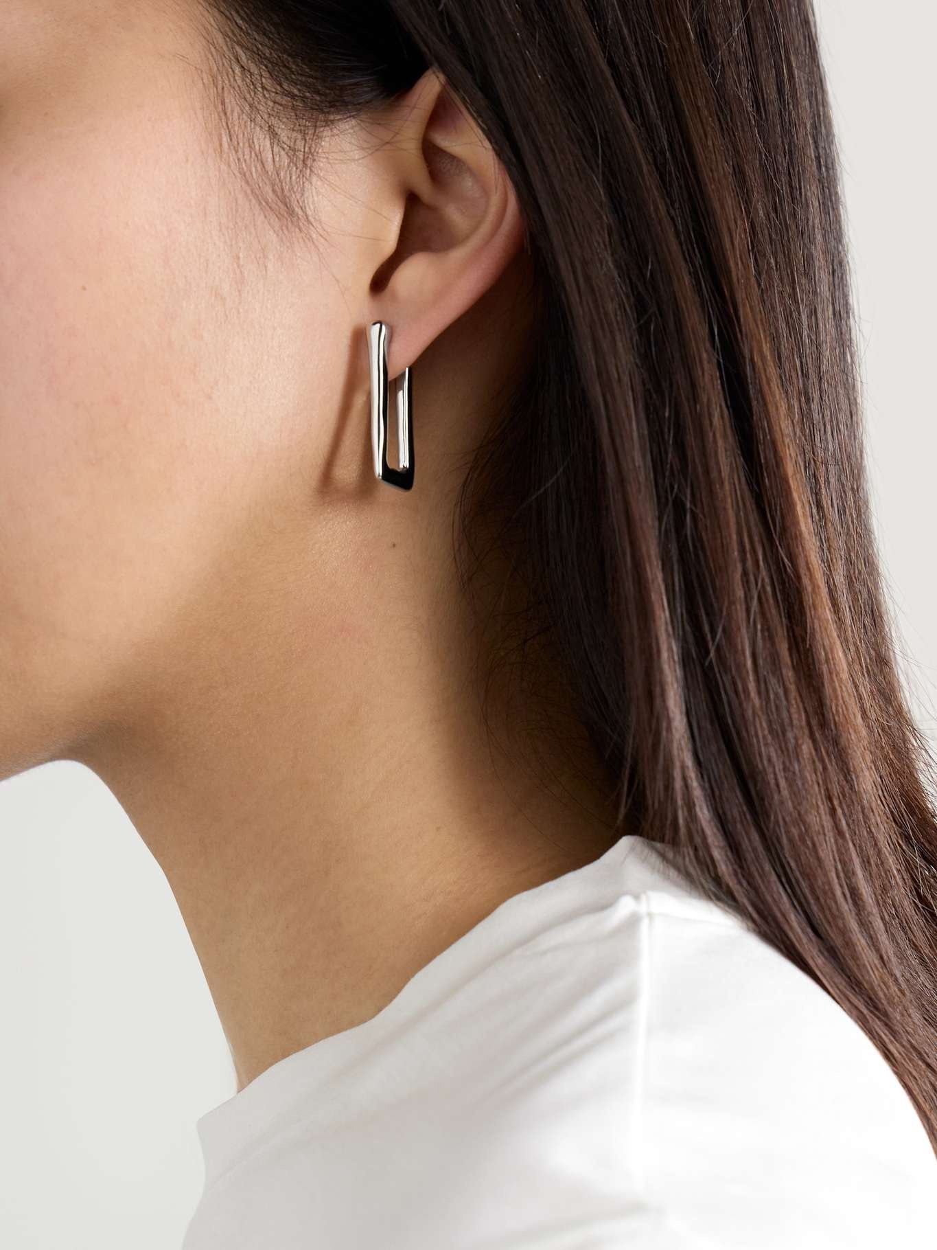 ピアス JIL SANDER  Silver-toned hoop earrings Jil Sander Silver-tone hoop earrings Silver | REVERSIBLE