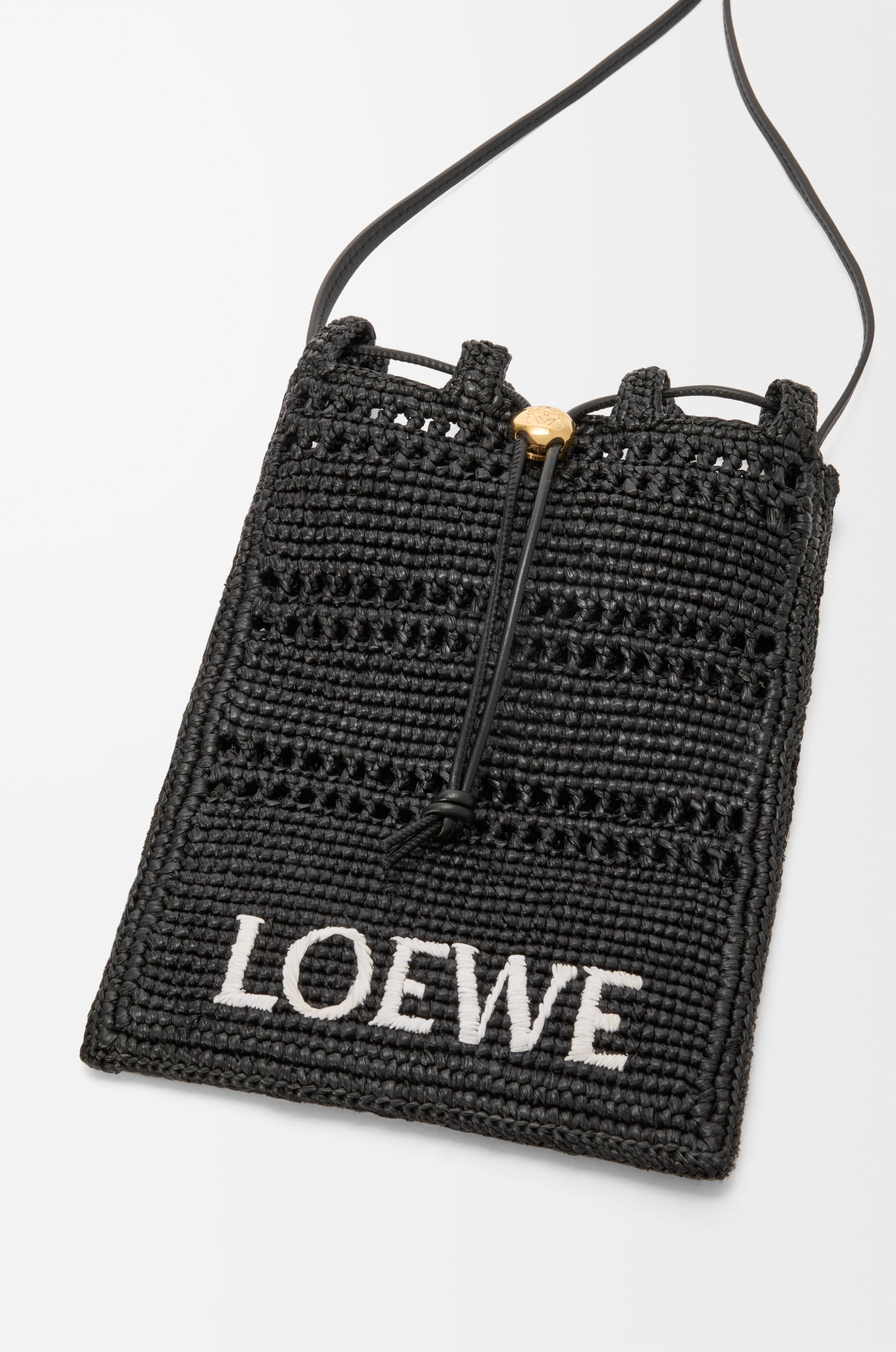 Loewe Drawstring pocket in raffia | REVERSIBLE