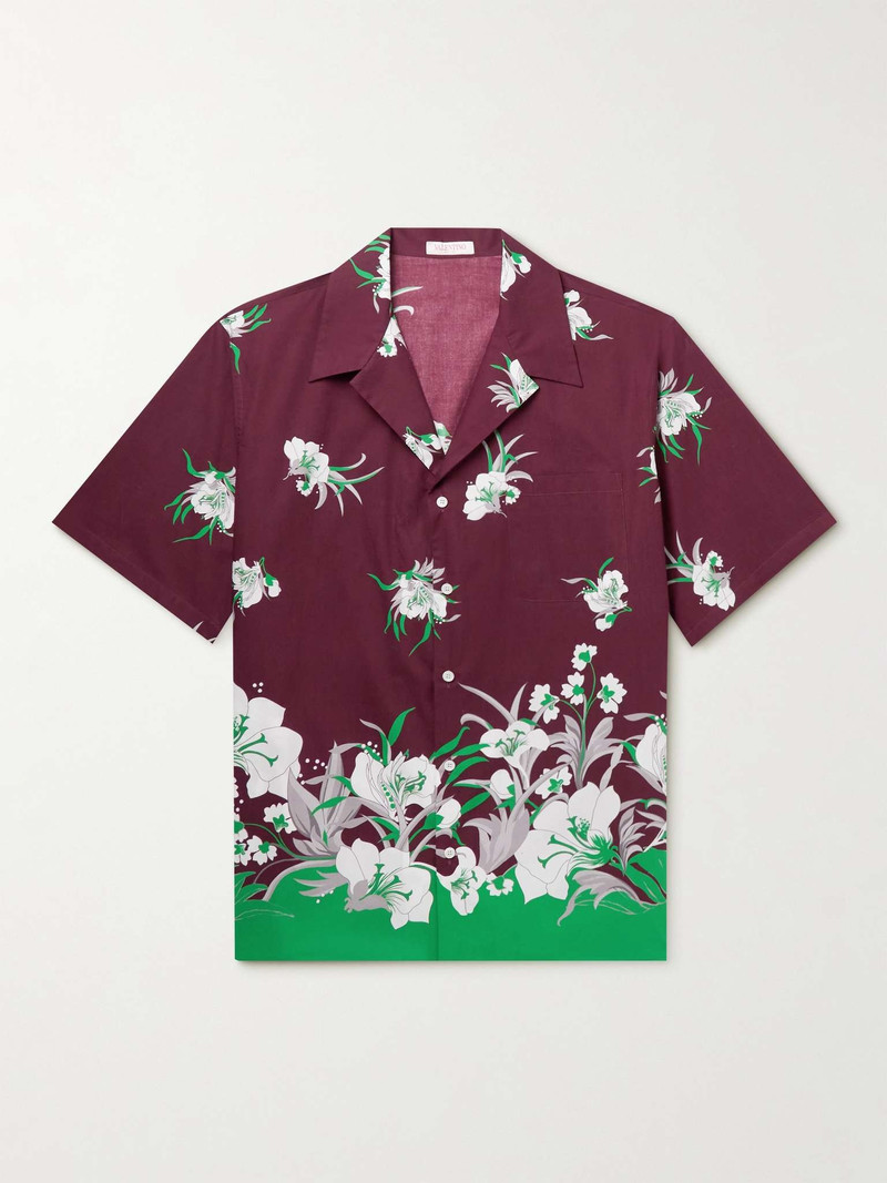 Camp-Collar Floral-Print Cotton-Poplin Shirt 1