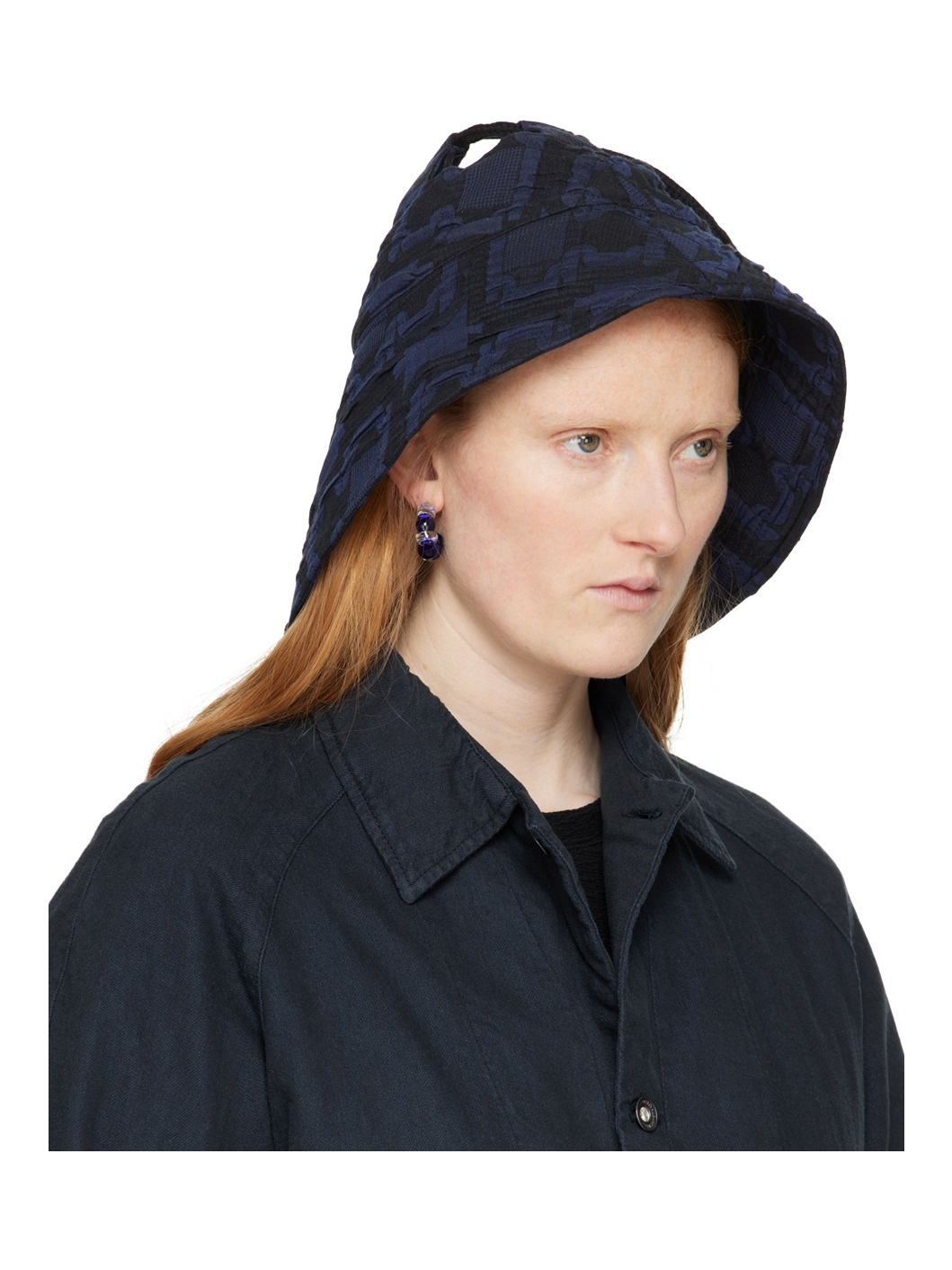 Black & Navy Box Fisherman Hat - 2