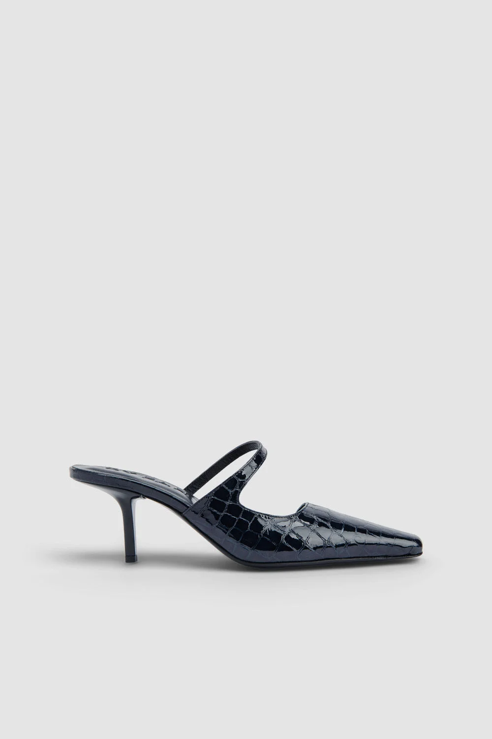 Serena Closed Toe Croco Embossed Mule - 1