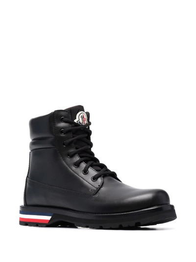 Moncler logo-patch lace-up boots outlook