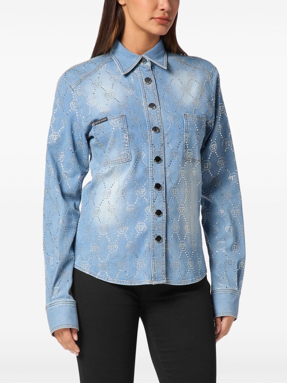 monogram denim shirt - 3