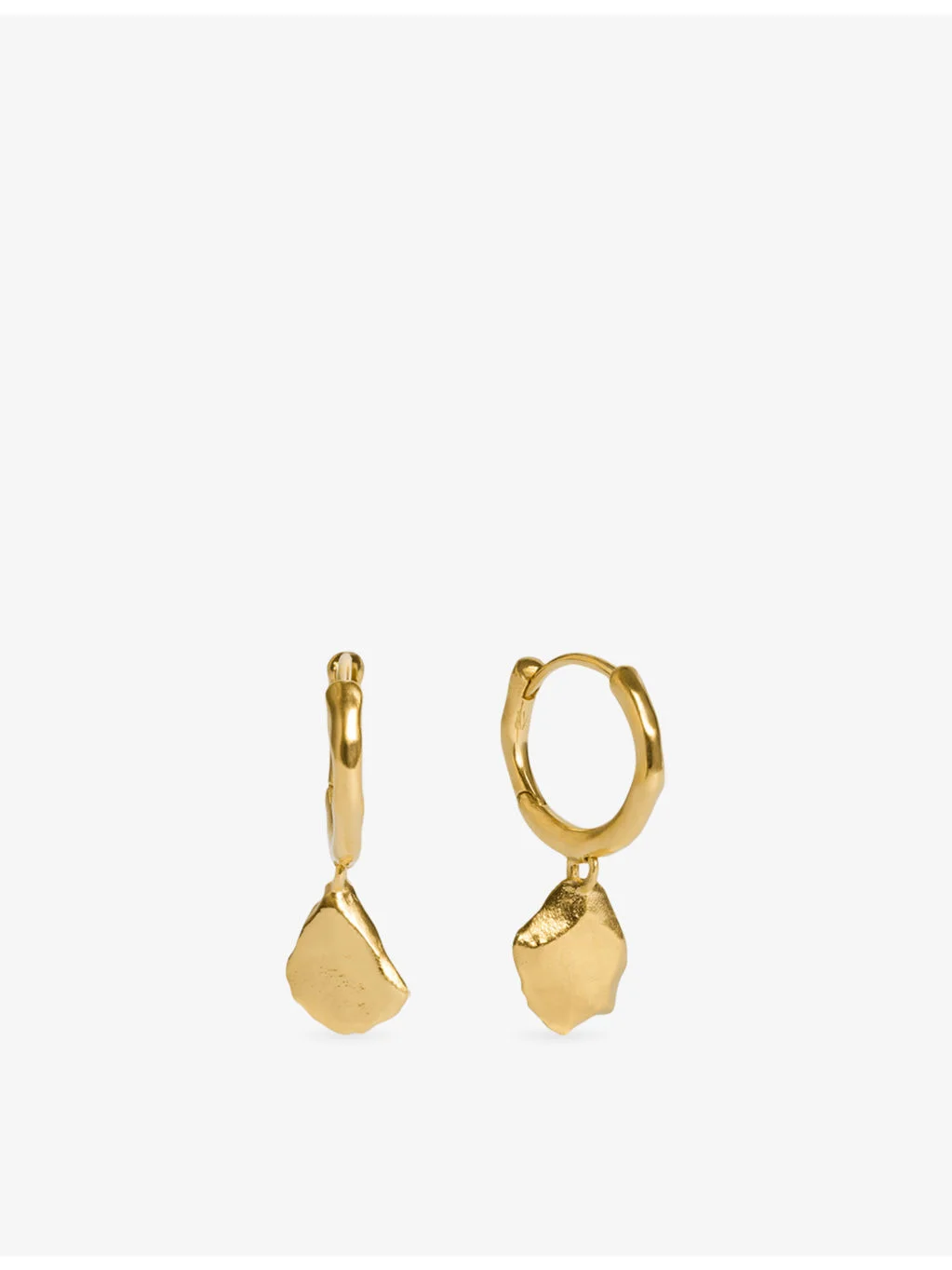 Fragments Asymmetric 18ct Yellow Gold-Plated Vermeil Sterling-Silver Huggie Earrings - 1