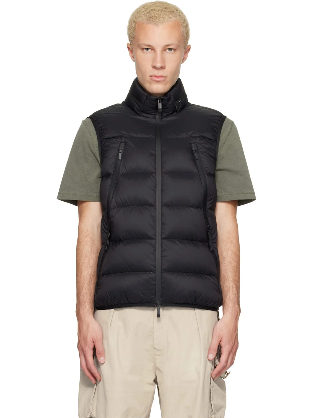 Black Reticone Down Vest - 1