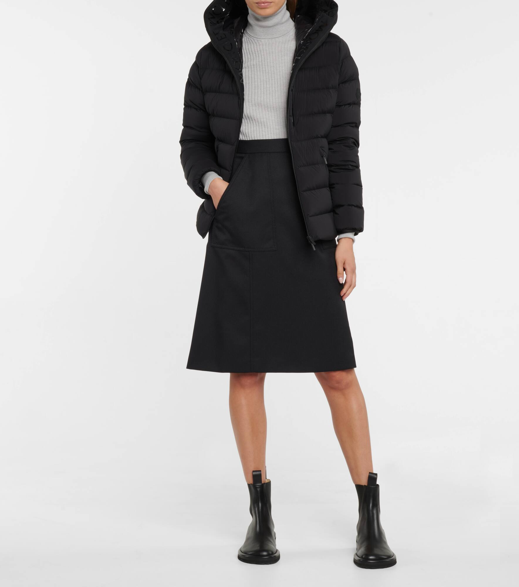 High-rise A-line midi skirt - 2
