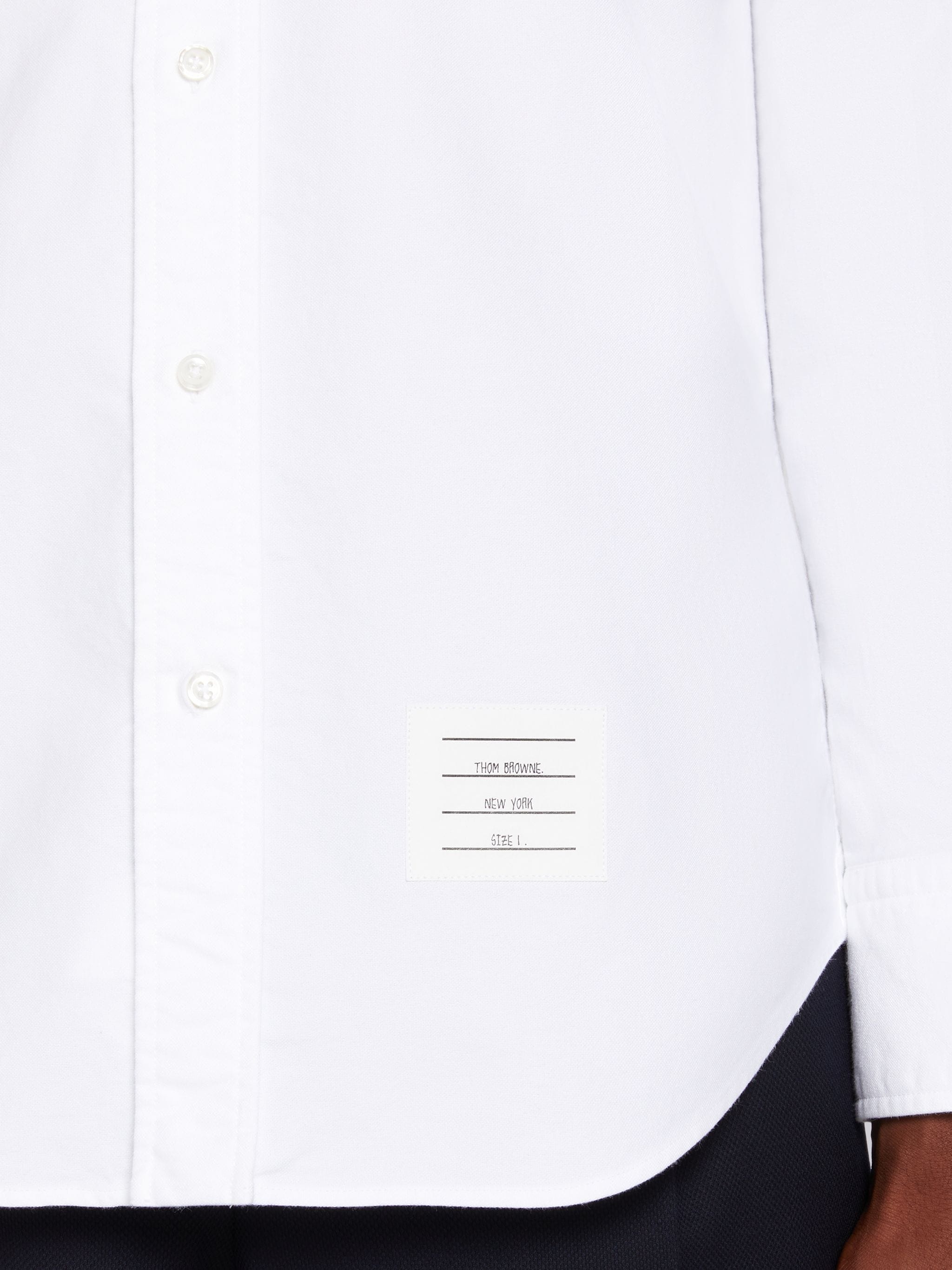 White Oxford Stripe 4-Bar Straight Fit Shirt - 6