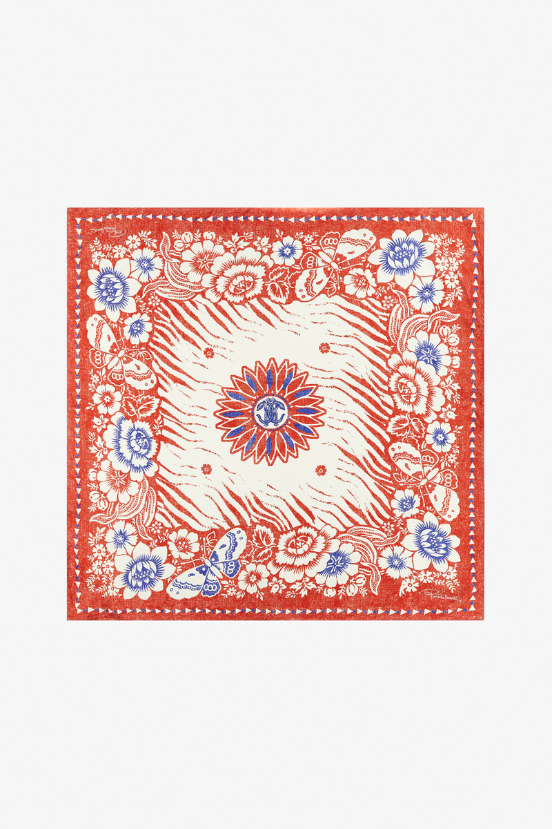 Scarf with Zebra Pattern and Mirror Snake Monogram 1