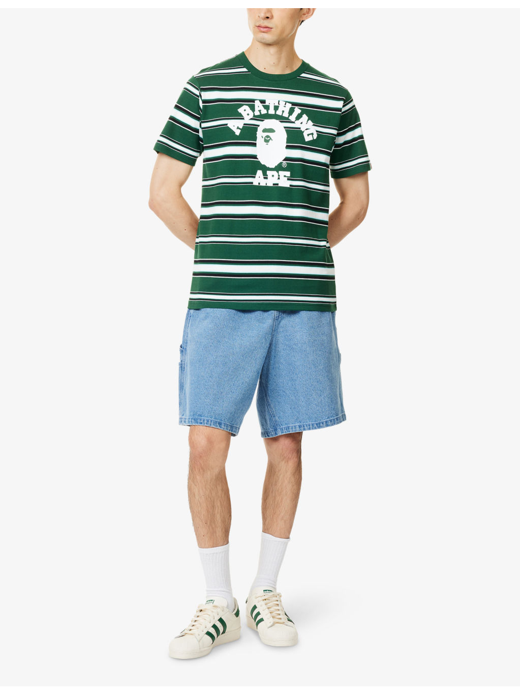 College Striped-Print Cotton-Jersey T-Shirt - 2