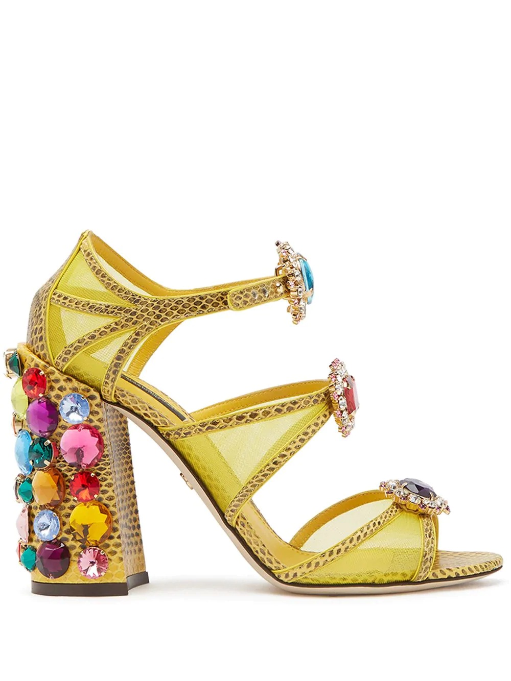 bejewelled strappy sandals - 1