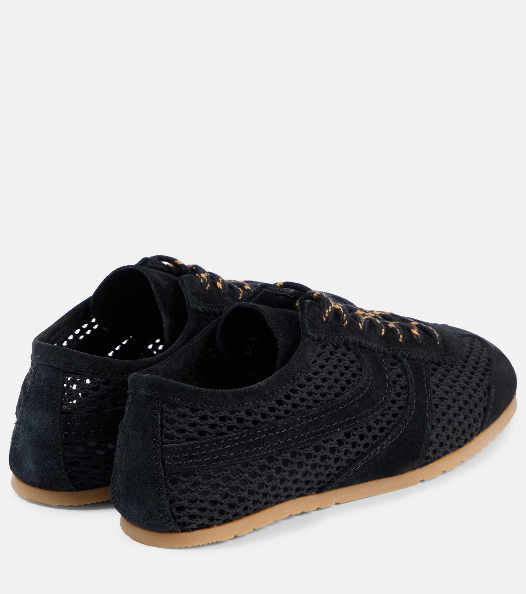 Suede-trimmed mesh sneakers - 2