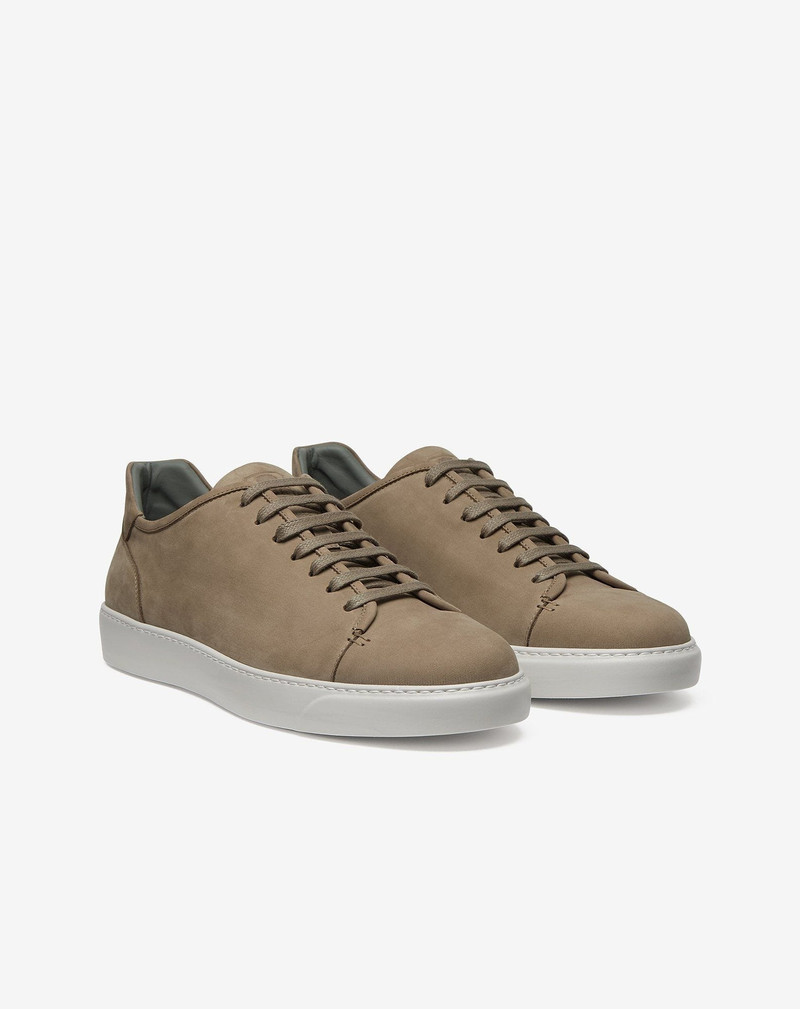 CORNELIANI Taupe leather trainers outlook