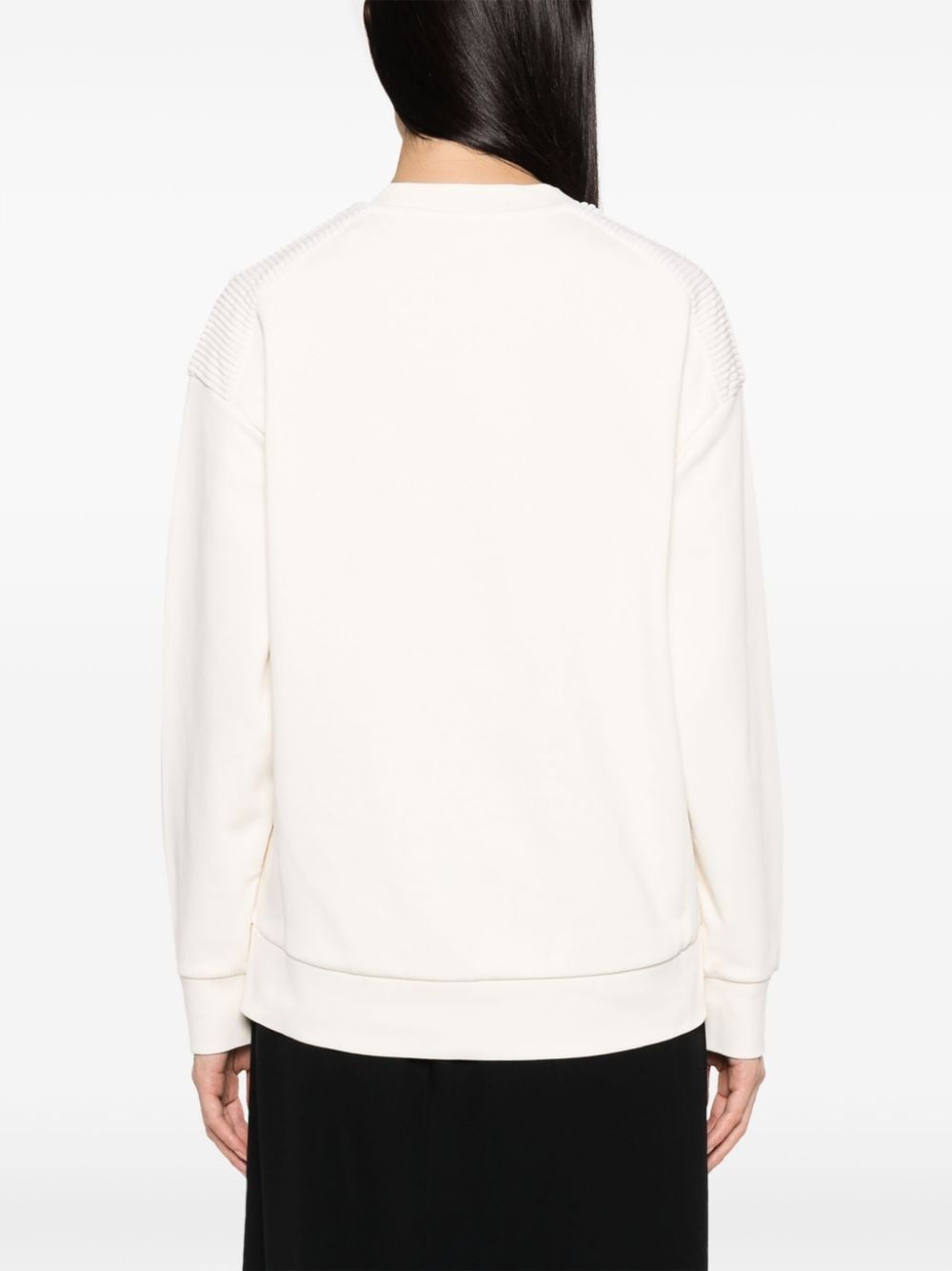 logo-patch cotton sweatshirt - 4
