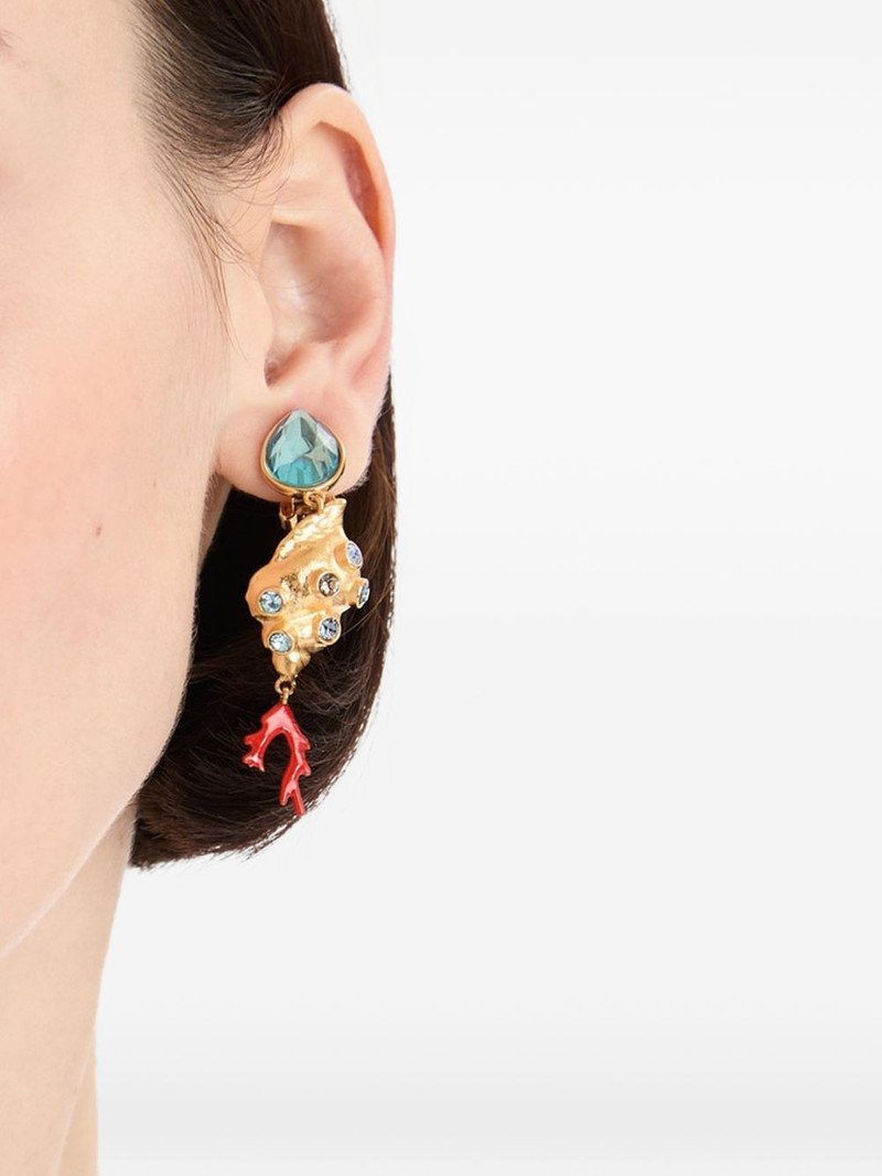 Oscar de la Renta shell drop earrings outlook
