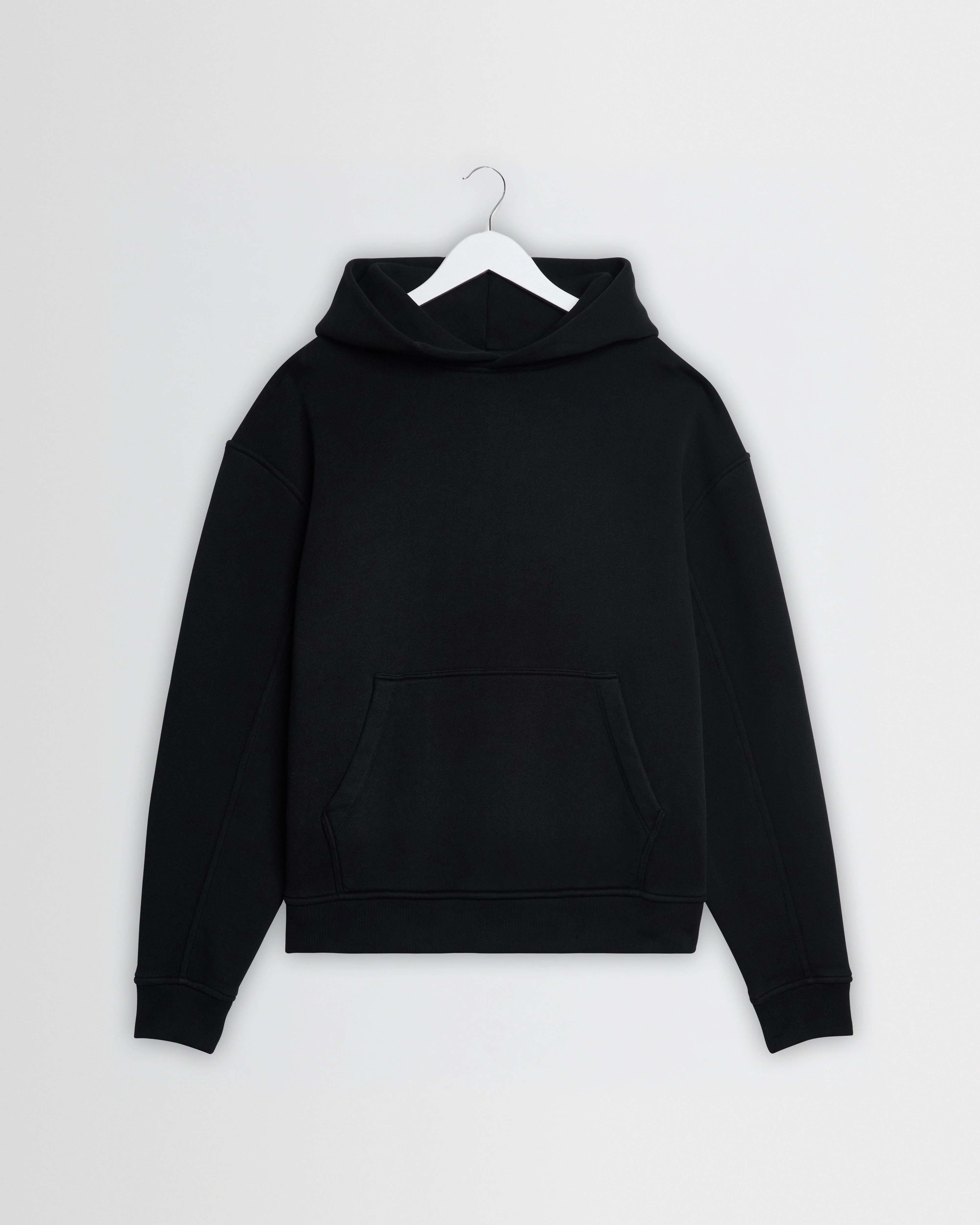 Rydal - Black Brushed Loopback Cotton Hoodie - 1
