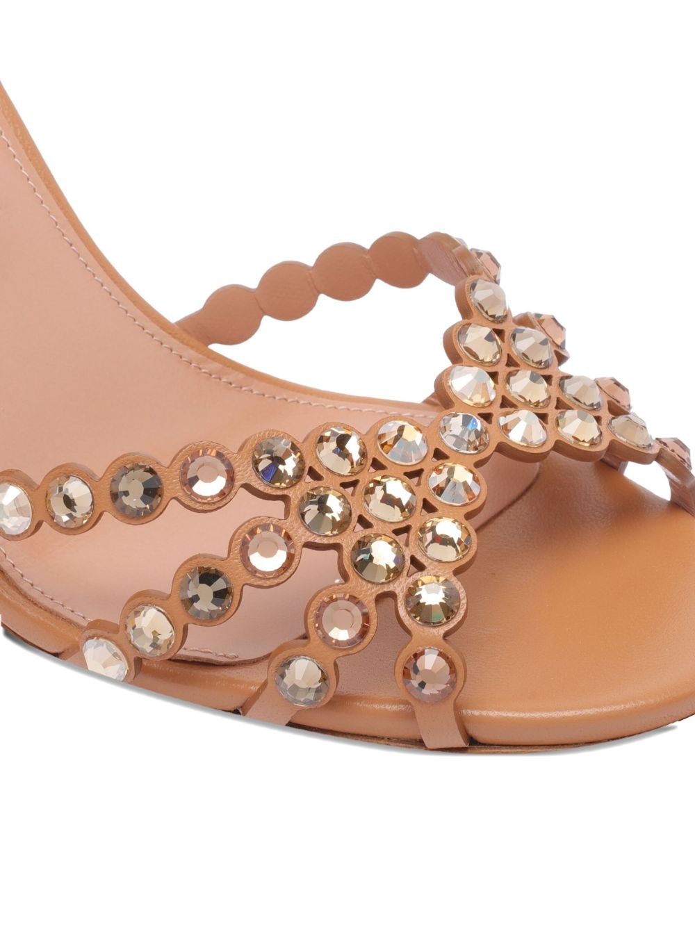85mm leather heeled sandals - 4