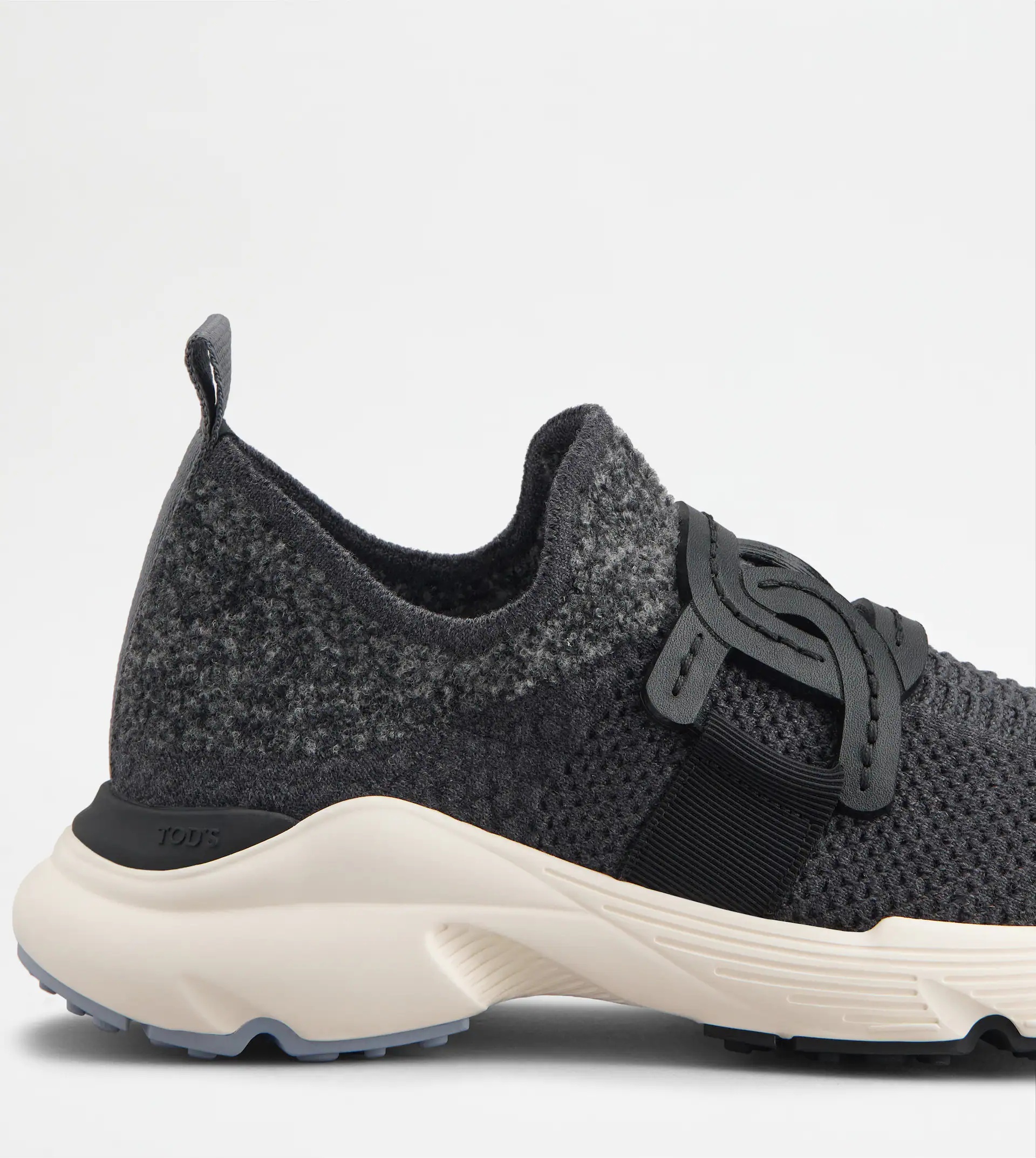 SLIP-ON SNEAKERS IN WOOL-BLEND TECHNICAL FABRIC - GREY, BLACK - 5