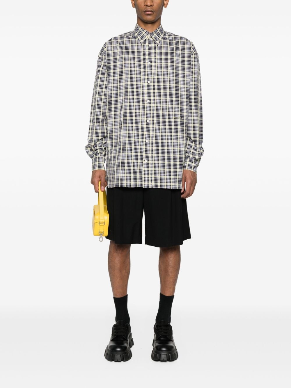 check-pattern cotton shirt - 2