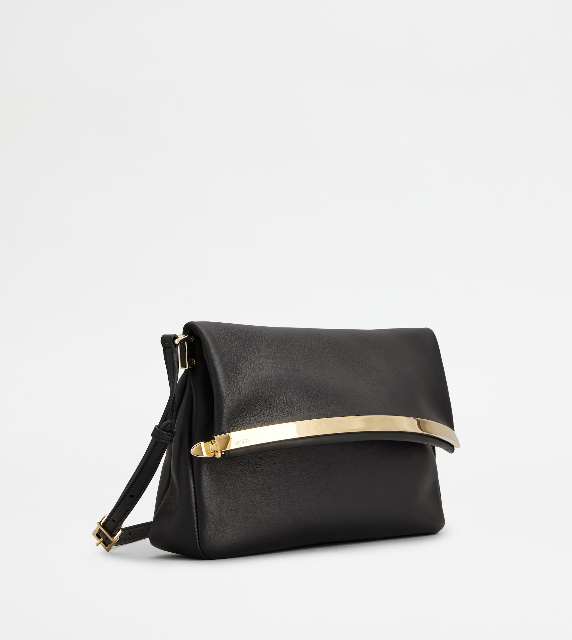TOD'S MAGENTA FLAP BAG IN LEATHER SMALL - BLACK - 3