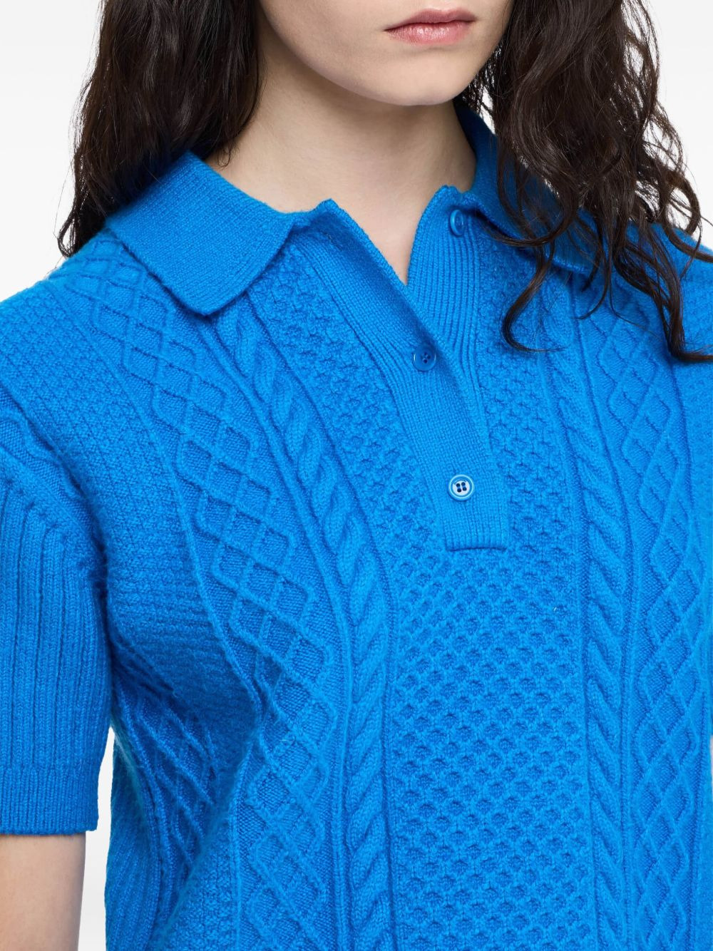 cable-knit polo shirt - 5