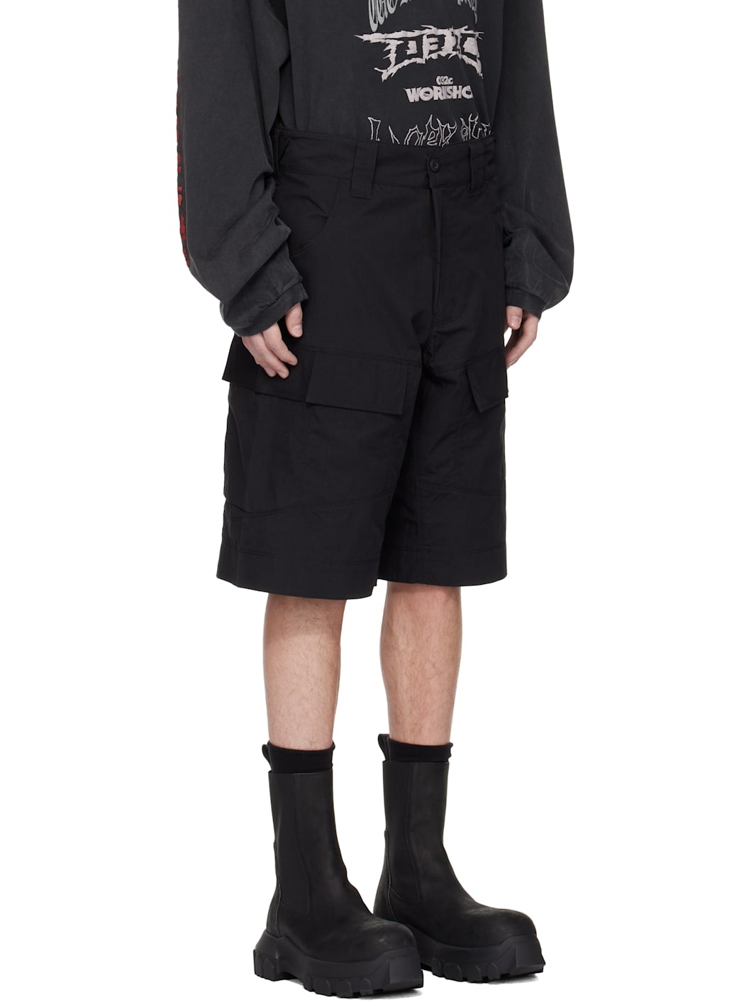 Black 'My Own Mind' Utility Shorts - 2
