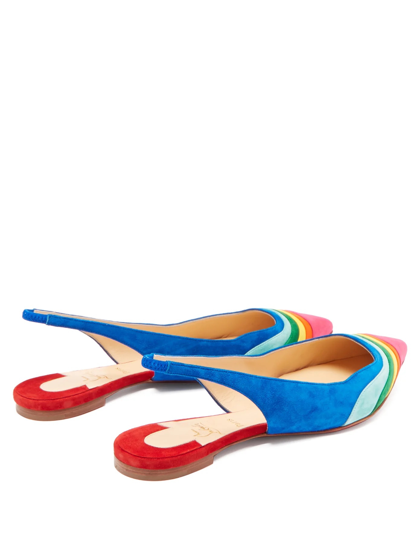 Degradama rainbow suede slingback pumps - 4