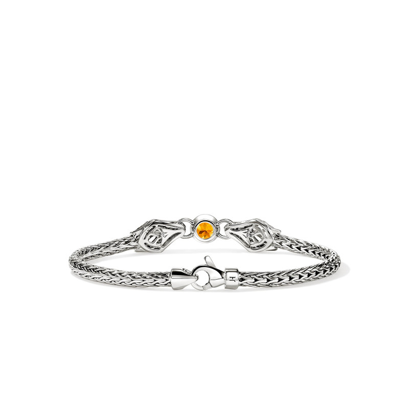 Naga Bracelet, Sterling Silver, Citrine, Diamond 3.5MM 3