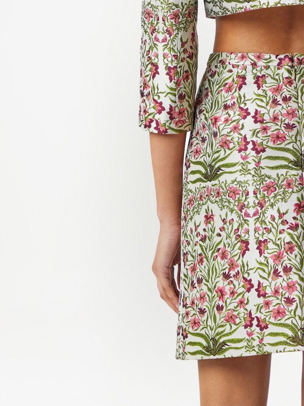 floral-jacquard mini skirt - 5