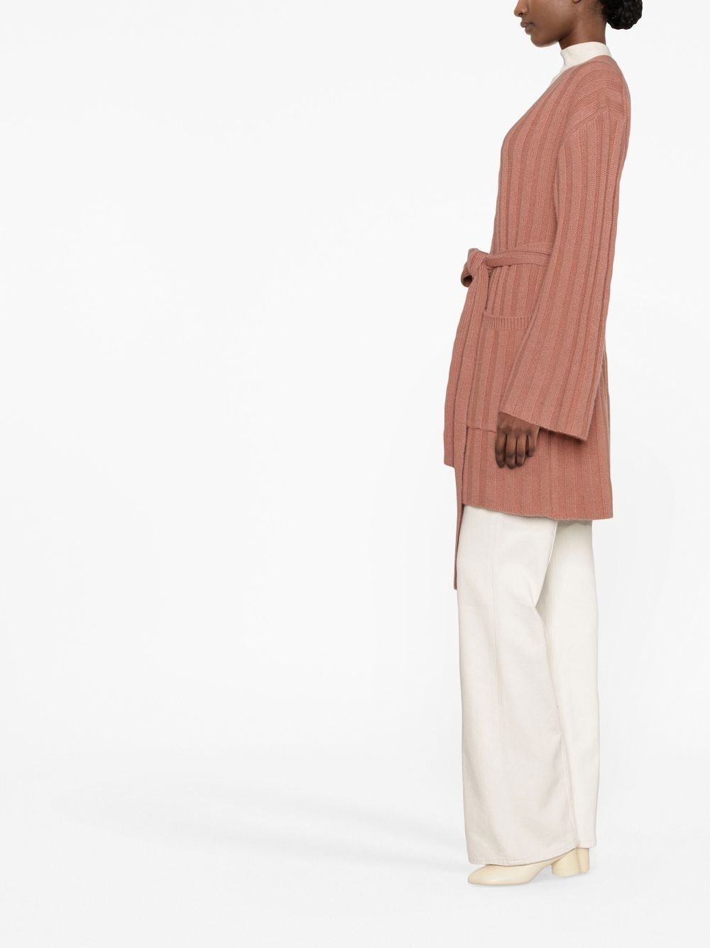 tie-waist cashmere cardigan - 3