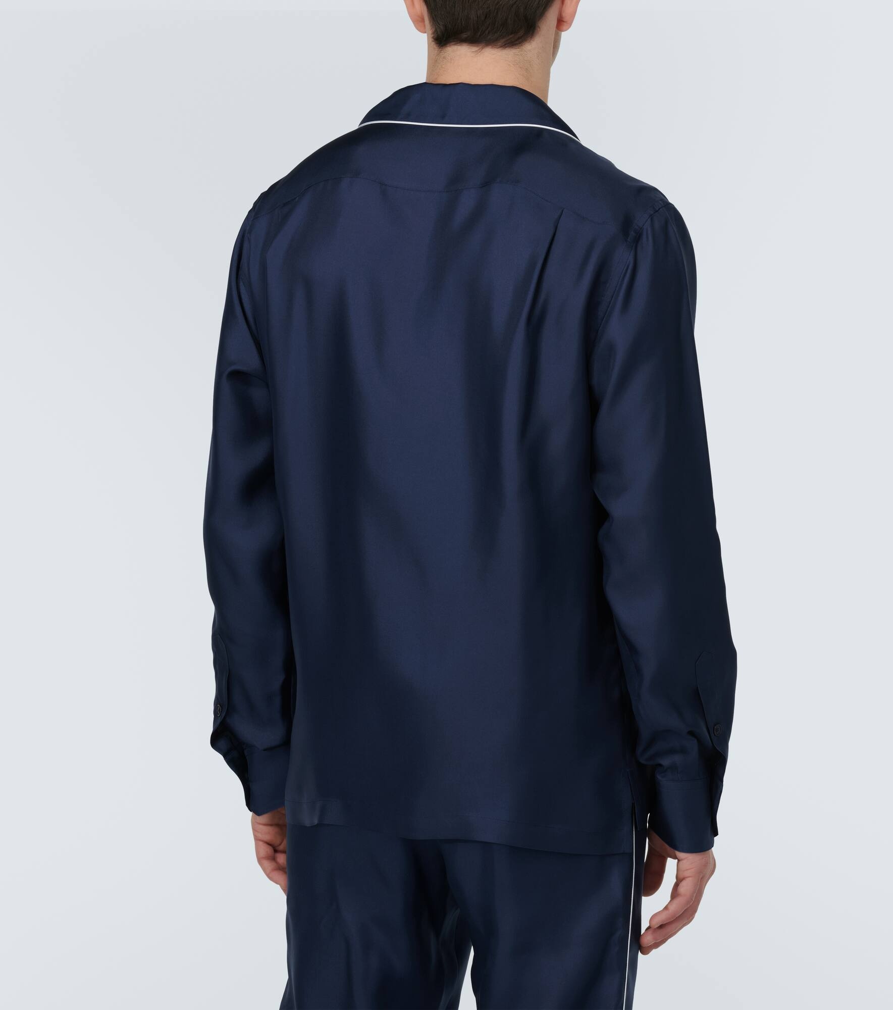 Embroidered silk pajama shirt - 4