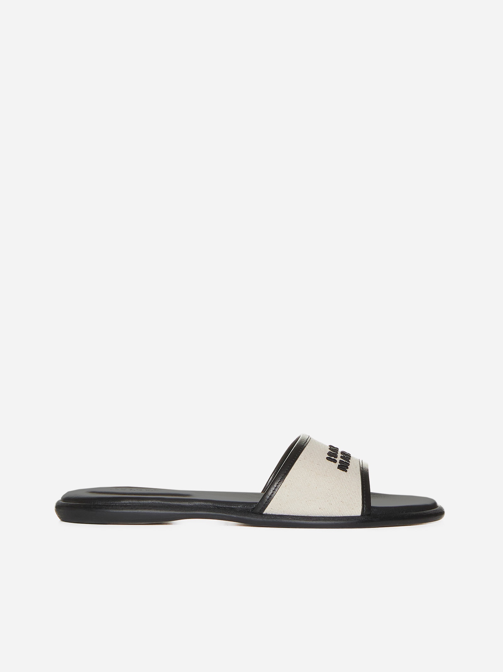 Vikee canvas and leather slides - 1