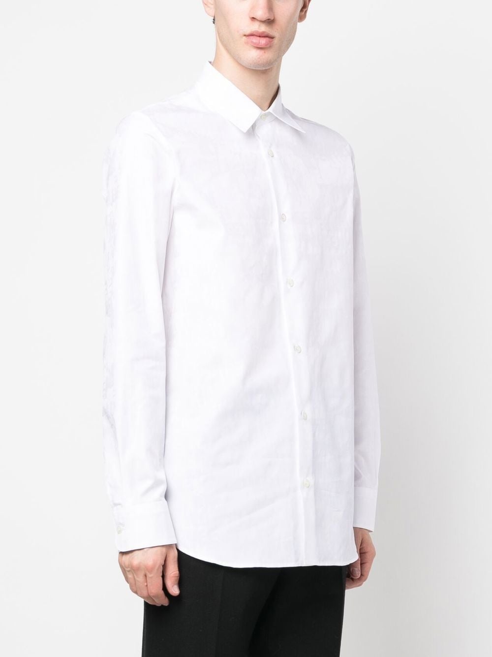 logo-print cotton shirt - 3