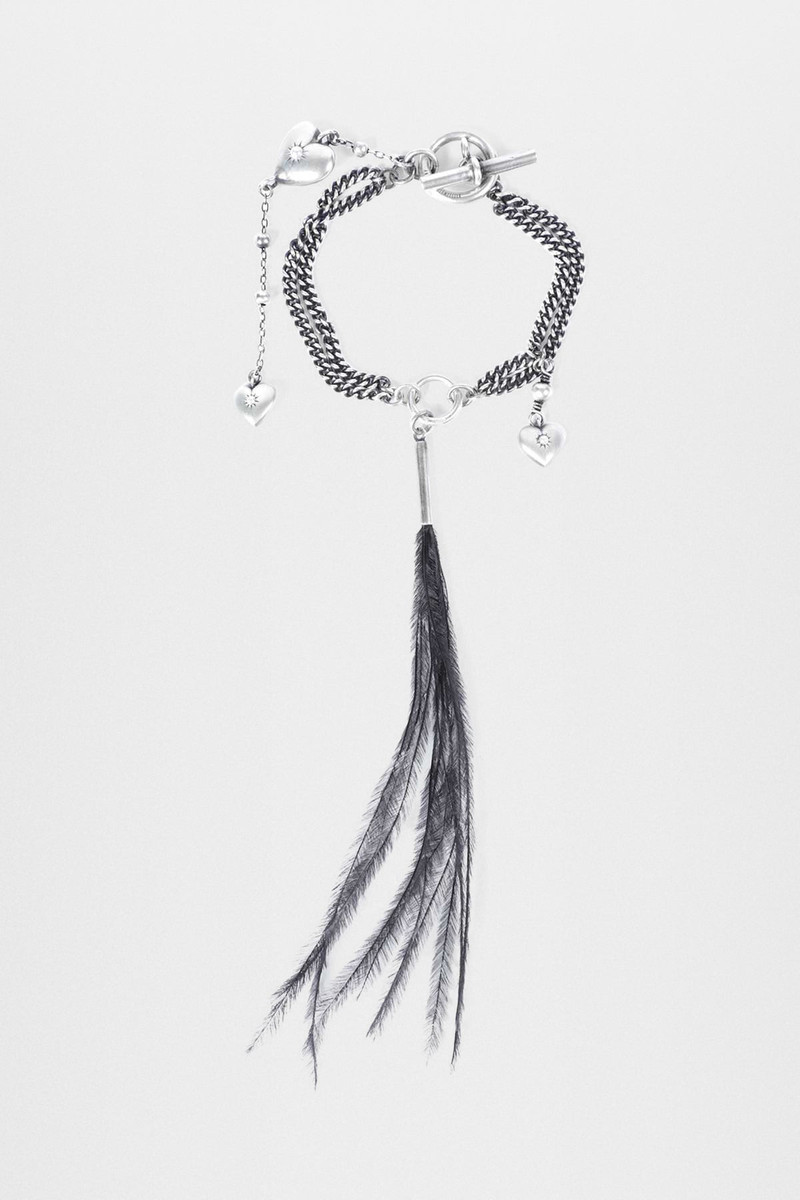 Revi Bracelet with Feather and Heart Charms 1