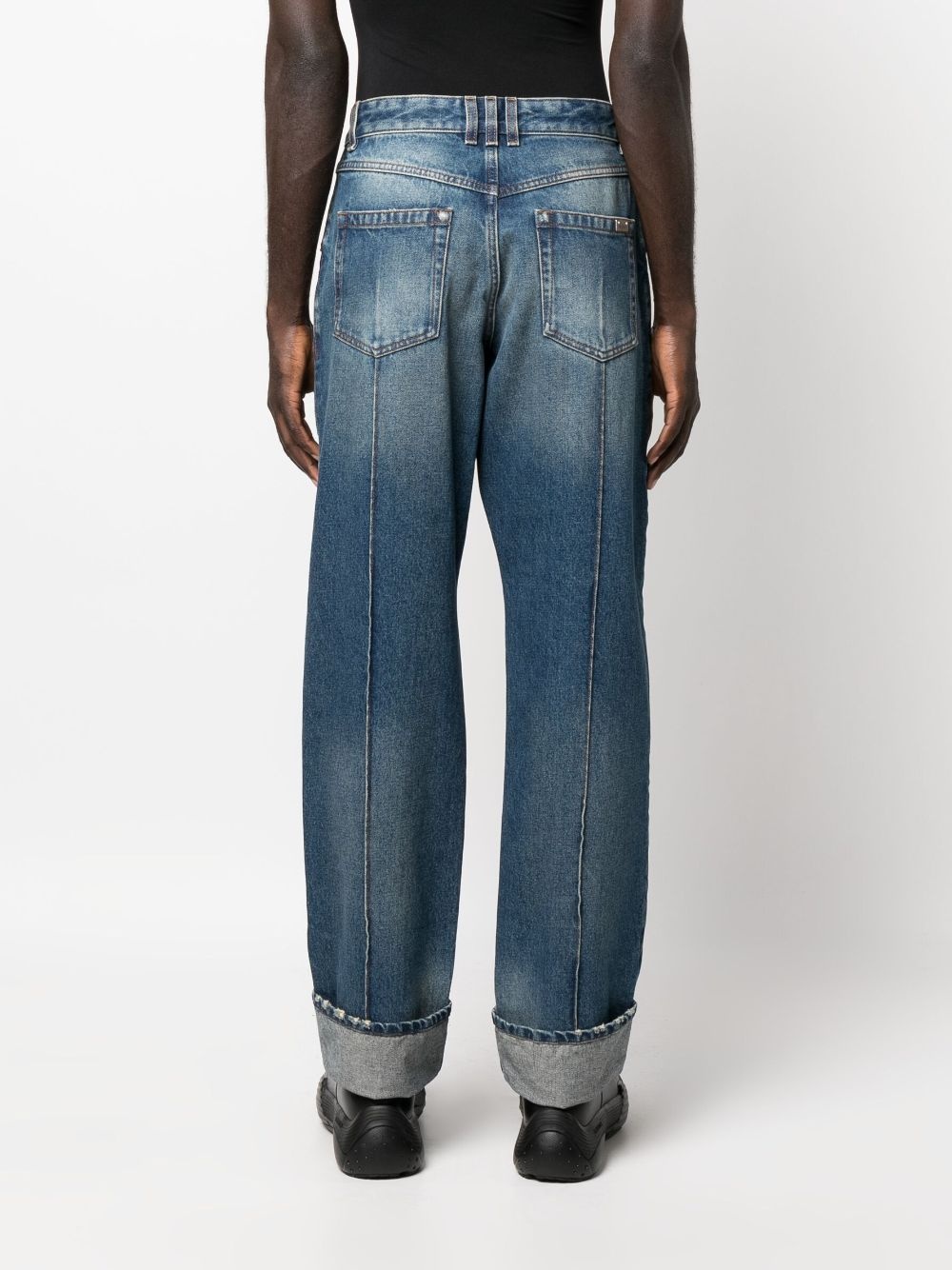 faded straight-leg jeans - 4