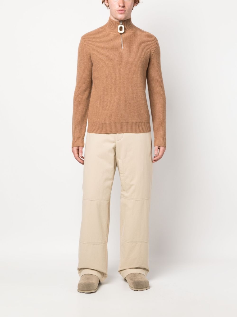 PULLER HALF-ZIP RIBBED JUMPER - 5