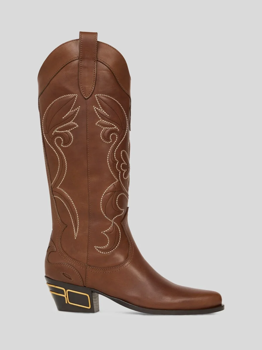 TEXAN-STYLE LEATHER BOOTS - 1