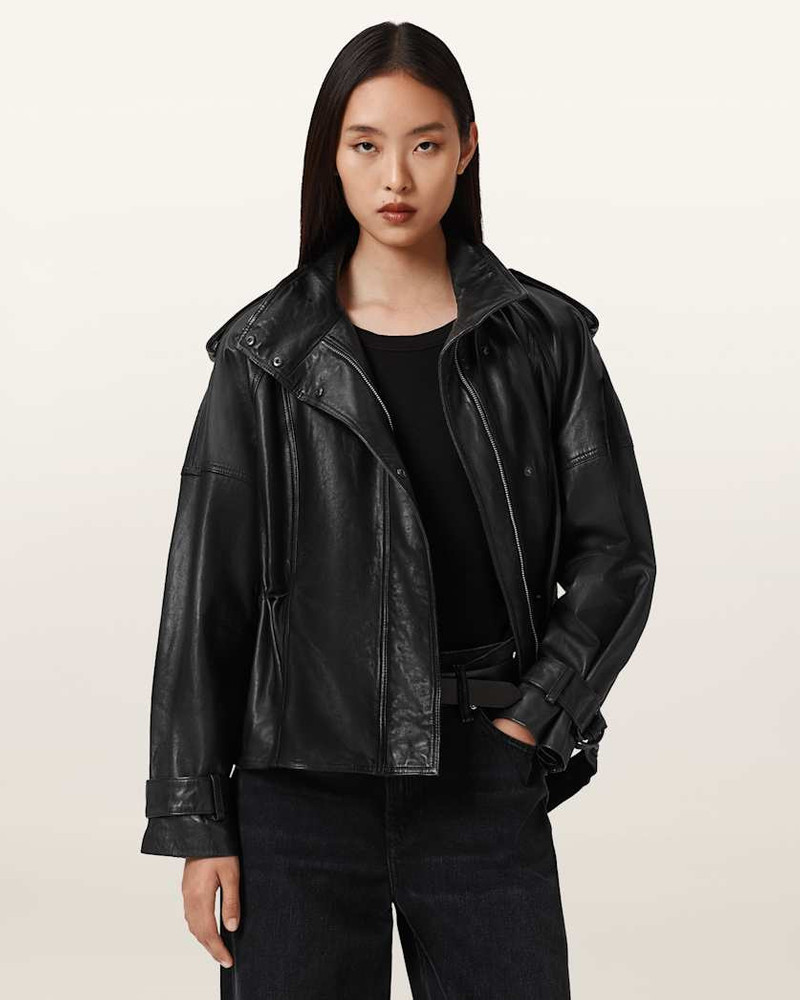 SERNE RELAXED FIT LEATHER JACKET - 1