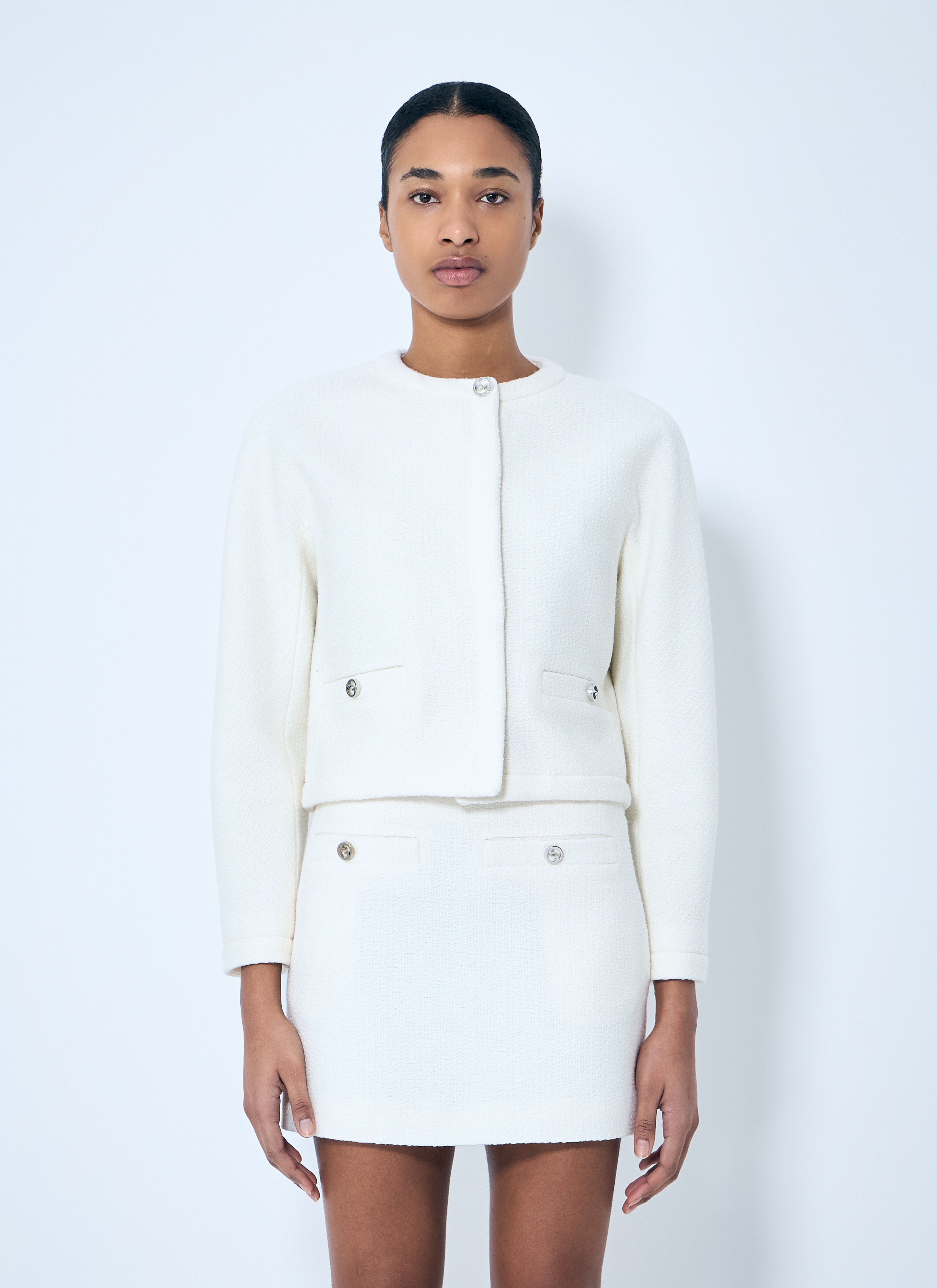 Wool-Blend Boucle Jacket - 1