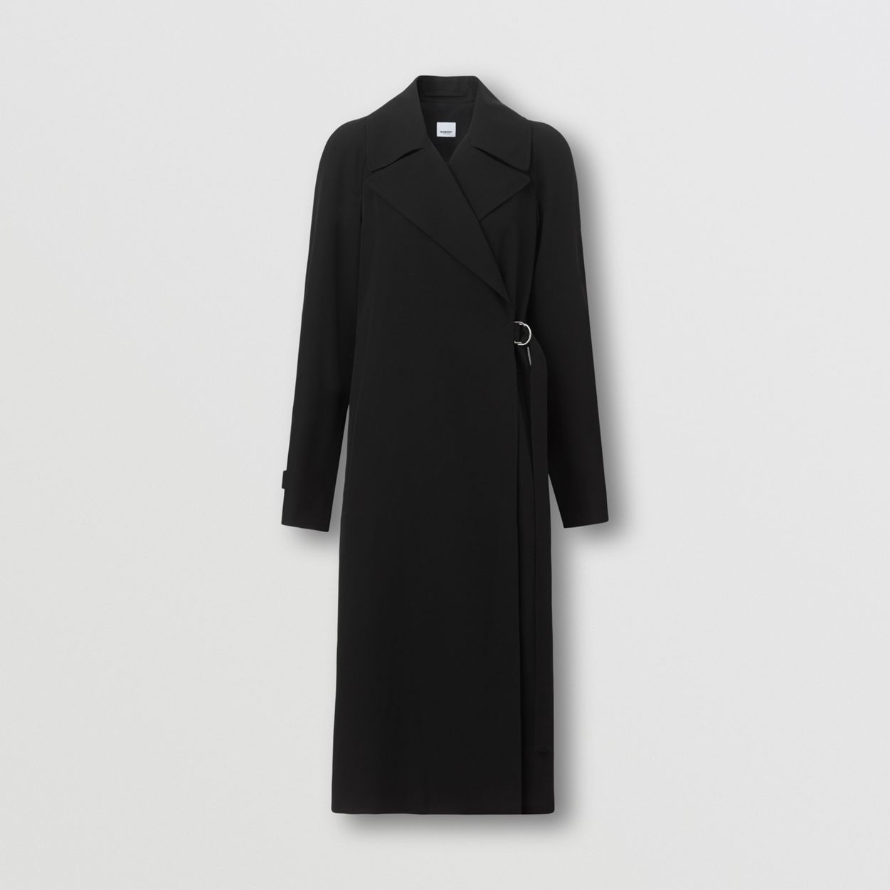 D-ring Detail Wool Wrap Coat - 4