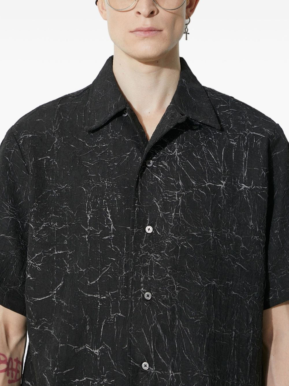 crackle-print short-sleeve shirt - 4