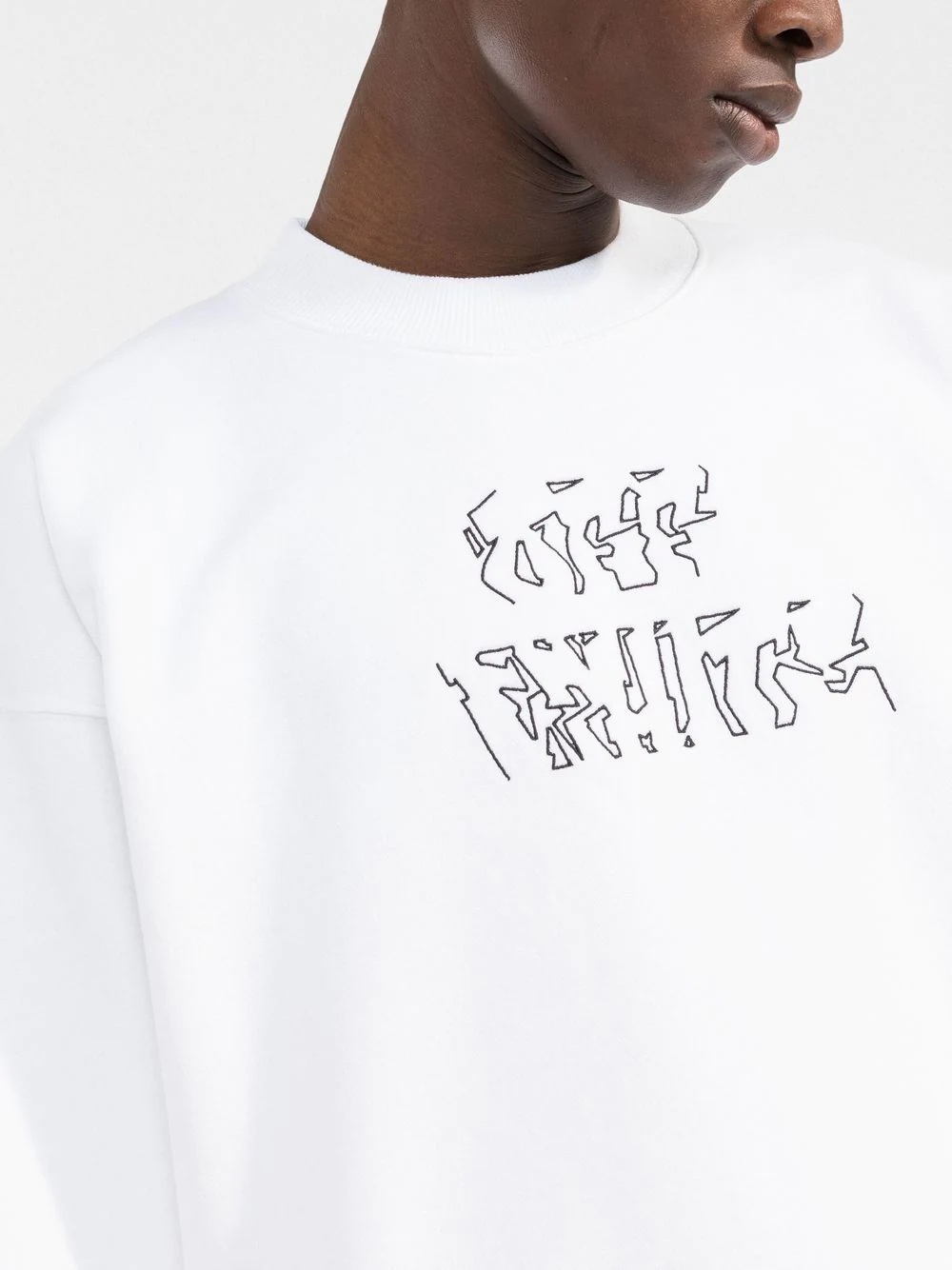 stitched graffiti logo-embroidered sweatshirt - 5