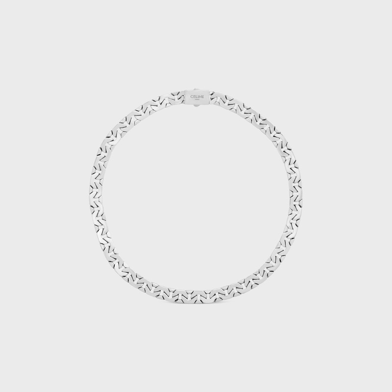 Celine Mesh Necklace in Sterling Silver with Rhodium finish 1