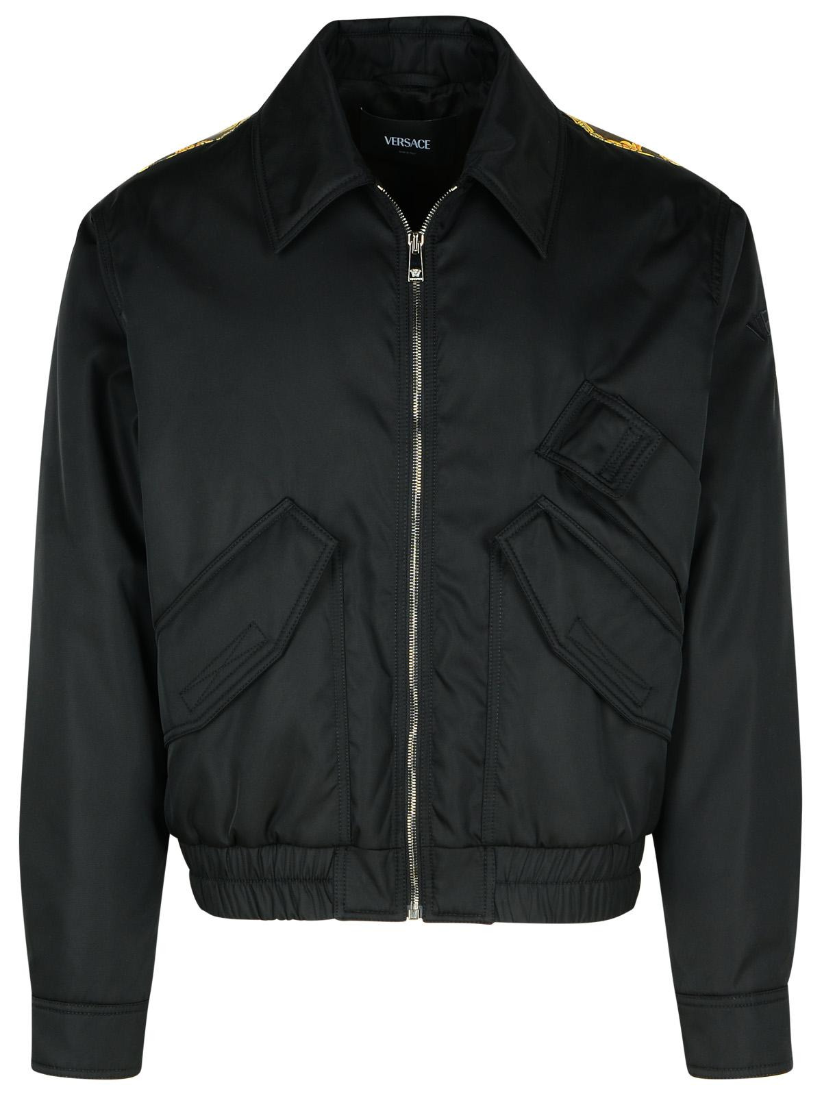 Versace Bomber Jacket In Black Polyamide Men - 1