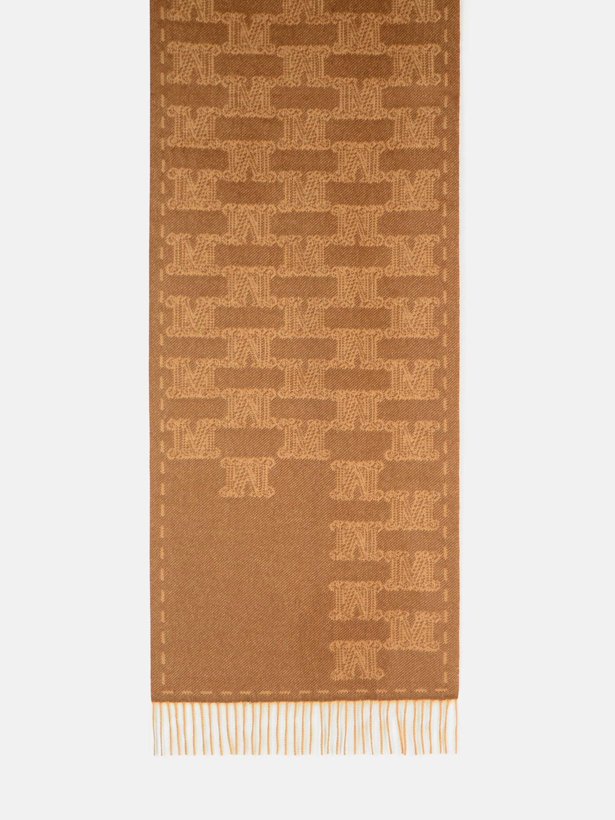 'WSTEDDYC' CAMEL JACQUARD CACHEMIRE STOLE - 2