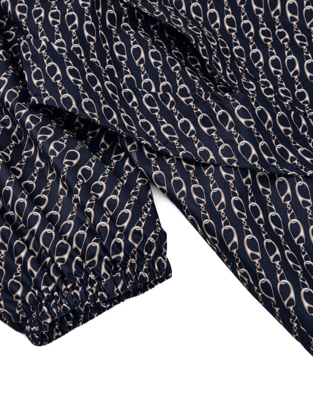 chain-print belted trench coat - 4