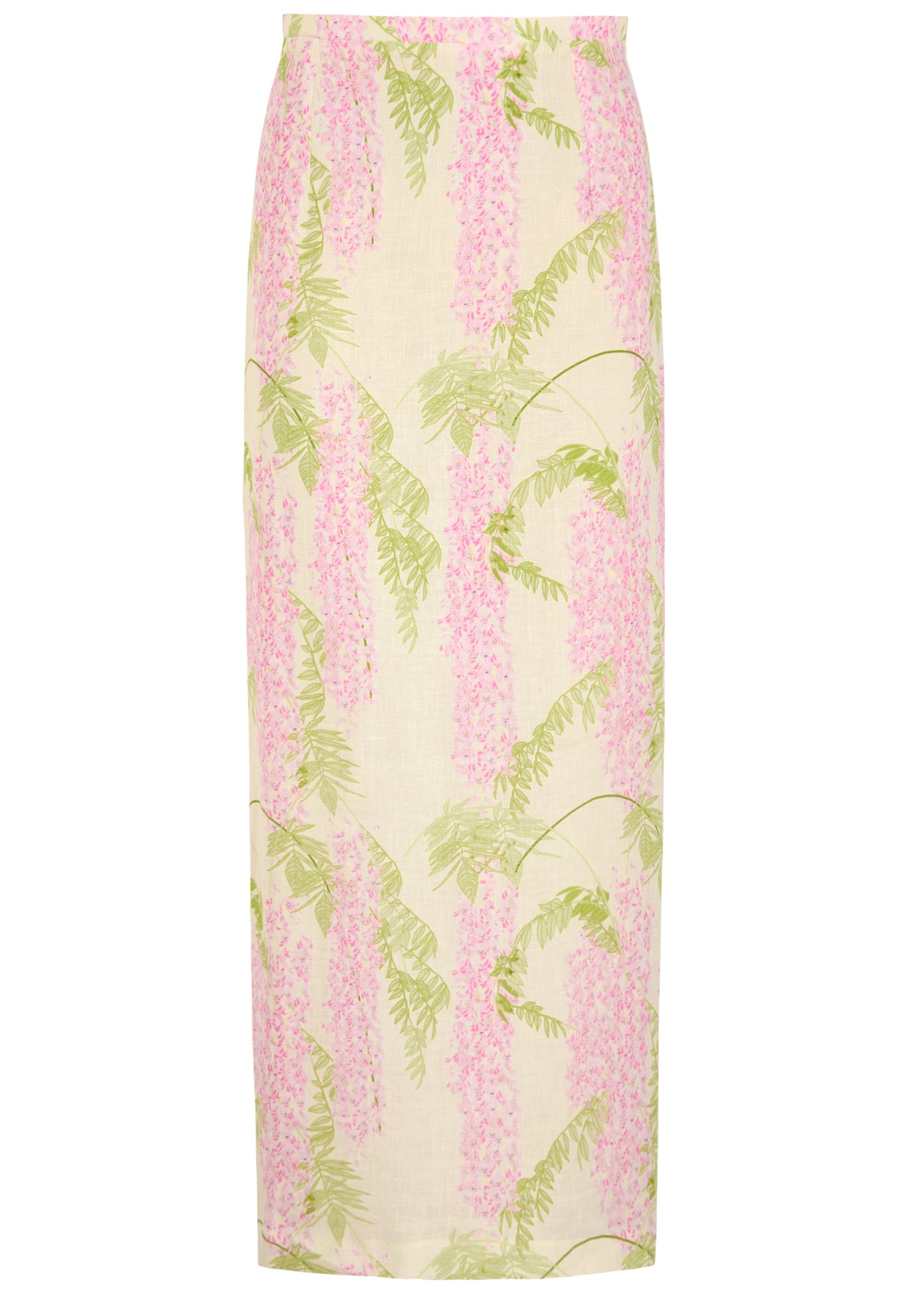 Norma floral-print linen maxi skirt - 1