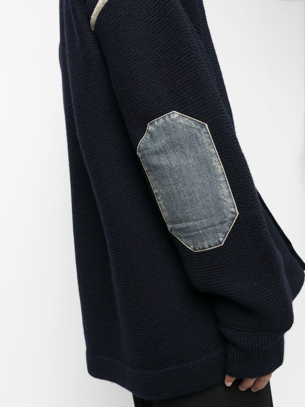 elbow-patch detail cardigan - 6